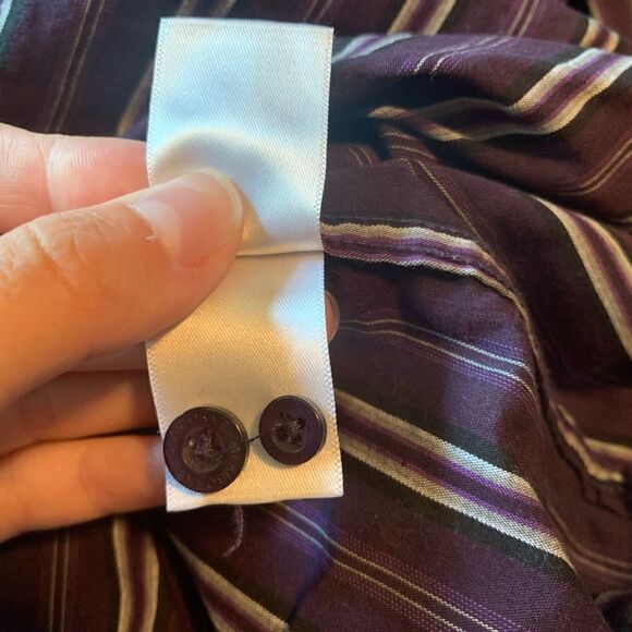 3 for $30! Claiborne purple stripped button down shirt - Picture 6 of 9